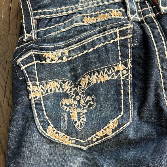 ROCK REVIVAL (BUCKLE)™️ Women's Size 28x32 'AMY RHINESTONE ' Bootcut Jeans - Picture 4 of 16